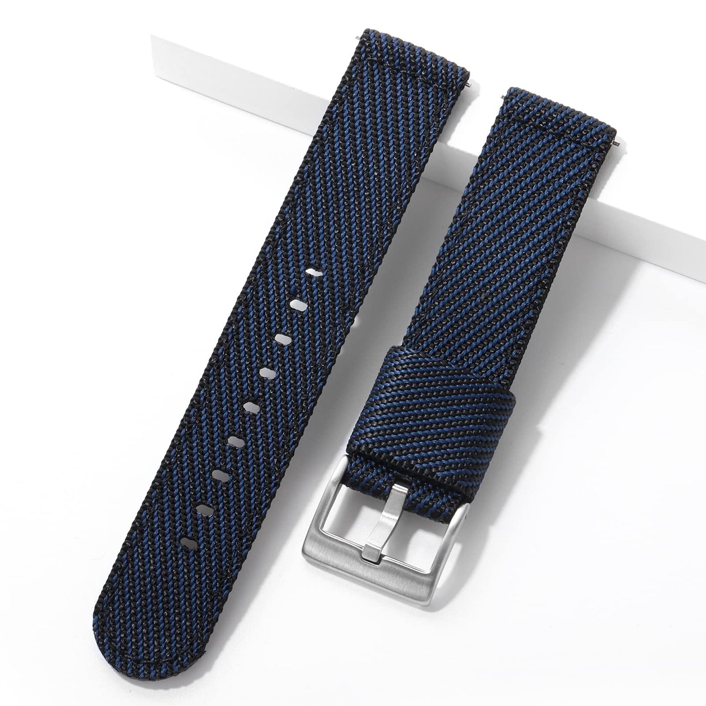 HOTTACTICAL FROG 18 mm 20 mm 22 mm Fast Release Nylon Watch band with Stainless Steel Buckle, Two-Piece Waterproof Nylon Watch Strap for Men and Women