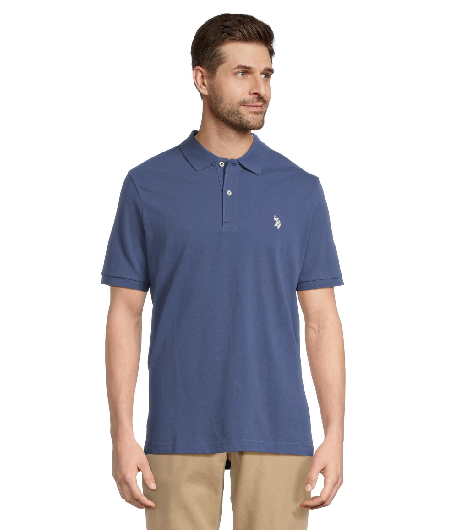 HOTU.S. Polo Assn. Men's Classic Polo Shirt, Two-Button Closure Pique Polo Shirt, Summer Fashion Golf Shirt | Two-Button Closure Pique Polo Shirt, Summer Fashion Golf Shirt