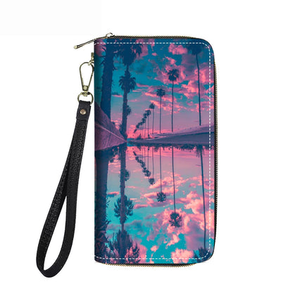 HOTWomen's Large Capacity Wallet PU Leather Double Zipper Clutch Purse Multifunctional Wallet with Removable Wristlet Strap for Smart Phone/Coin/Card/Cash, Floral Quotes Bible Verse Philippians 4-13