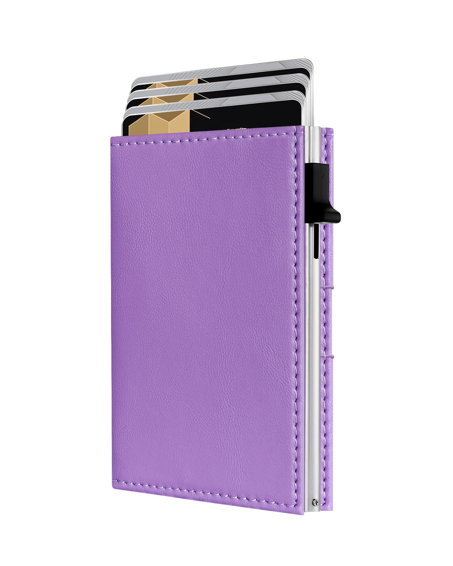HOTQLD RFID Wallet Women - Small Slim Trifold Wallet Anti-Theft Pop up Card Holder, Minimalist, Ultra Thin, Front Pocket, Premium Leather, 9-11 Cards Capacity | ID Window | Cash Slot