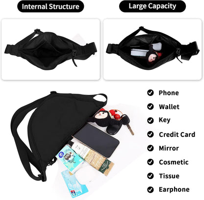 HOTNylon Crescent Crossbody Bag for Women Purses Trendy Men,Small Travel Sling Bag Hobo