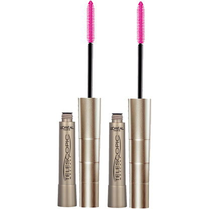 HOTL’Oreal Paris Makeup Original Telescopic Mascara, Separating Mascara Volume and Length Formula, Washable, Blackest Black, 0.27 Fl Oz., 1 Count