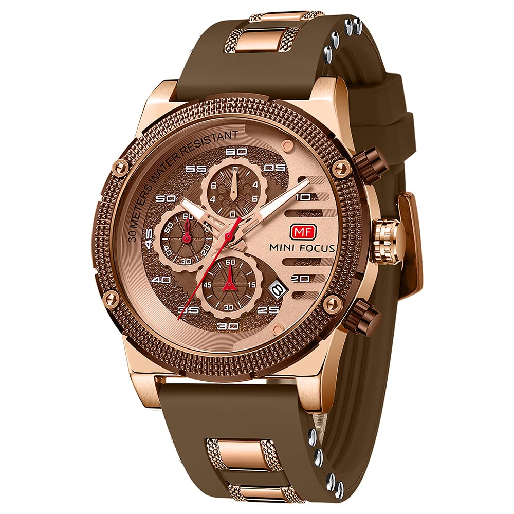 HOTAIMES Mens Watches for Men Casual Chronograph Waterproof Sport Military Watch Analog Quartz Movement Stylish Luxury Dress Wrist Watch Elegant Gift Watch for Men
