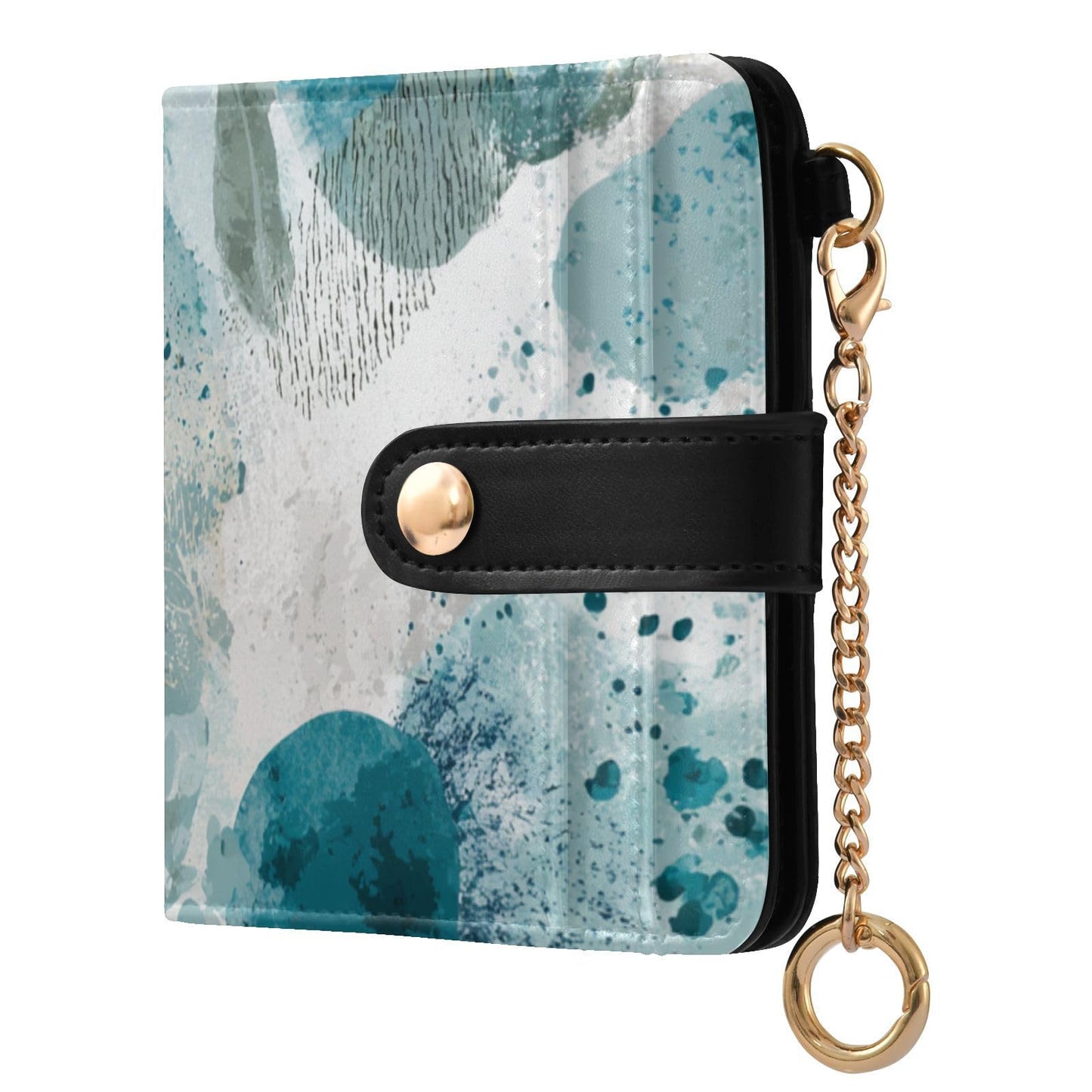 HOTElegant Peonies and Irises Rfid Women Wallet 1 Pack Cute Coin Purse PU Leather Small Wallets Credit Card Holder Bifold Zipper Thin Travel Wallet for Female Ladies Teen Girls Girly