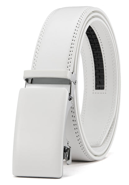 HOTCHAOREN Mens Belt - Mens Ratchet Belt Leather 1 3/8" for Dress Pant - Micro Adjustable Belt Fit Everywhere