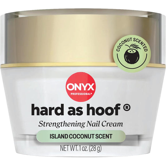 HOTOnyx Professional Hard as Hoof Nail Strengthening Cream, Island Coconut Scent - Nail Growth and Conditioning Cuticle Cream Stops Splits, Chips, Cracks & Strengthens Nails, 1 oz