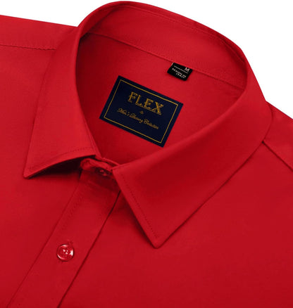 HOTJ.VER Men's Dress Shirts Solid Long Sleeve Stretch Wrinkle-Free Formal Shirt Business Casual Button Down Shirts