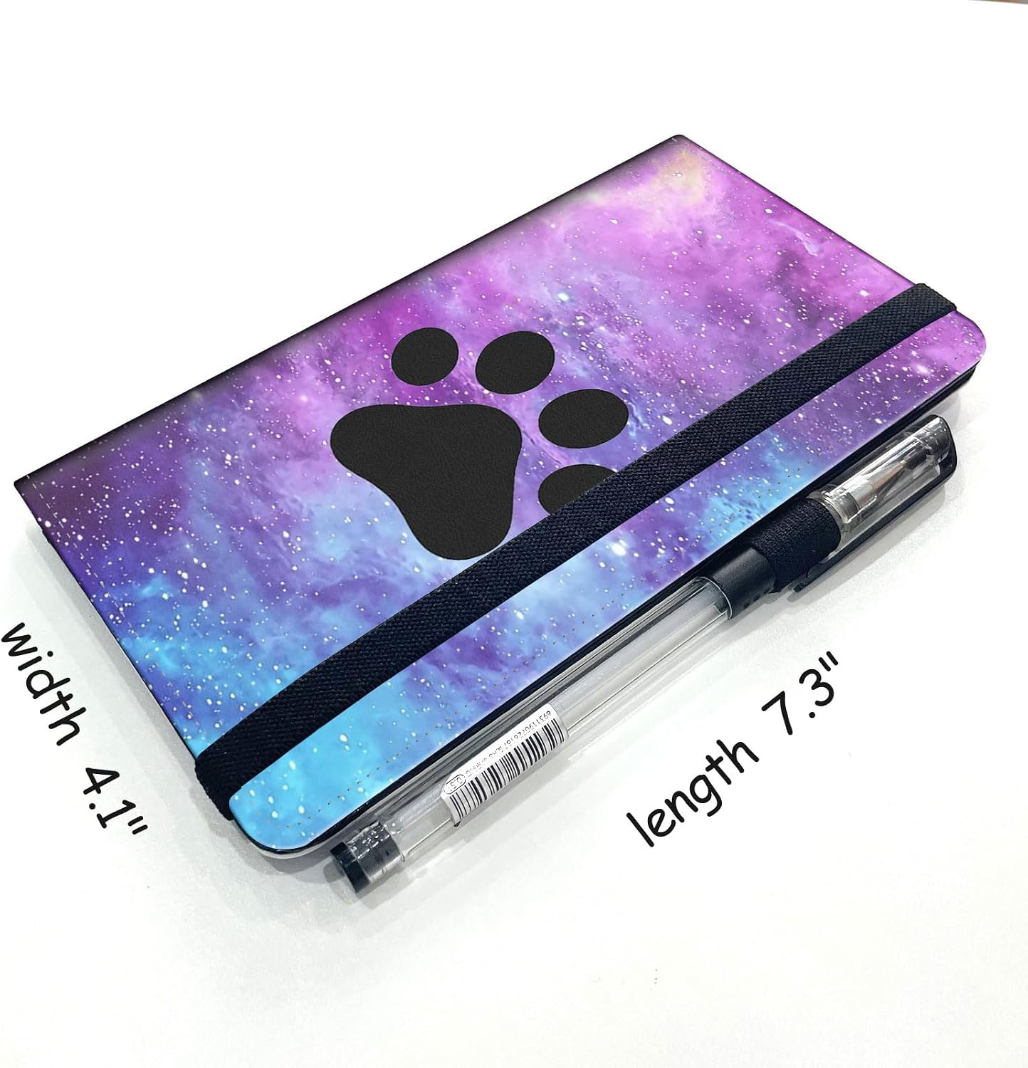 HOTCheckbook Cover for Men & Women, Slim PU Leather Checkbook Holder Wallet with RFID Blocking, Stylish and Durable, Dog Paw Prints Galaxy