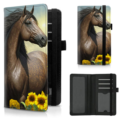 HOTCheck Book Cover for Personal Checkbook American Flag Sunflowers Cow Pattern Design PU Leather Checkbook Cover for Men Women with Card Slot & Pen Holder and Elastic Strap for Duplicate Checks