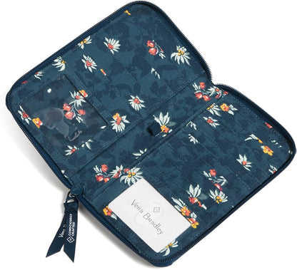 HOTVera Bradley womens Cotton Deluxe Travel Wallet With Rfid Protection