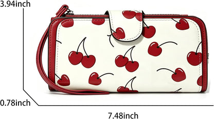 HOTCherry Wallet for Women with Credit Card Slots Faux Leather Bidold Wallets Passport Holder for Travel