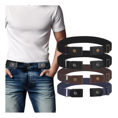 HOTBELTROAD No Buckle Elastic Belt for Men, Invisible Buckleless Stretch Belt for Men Women