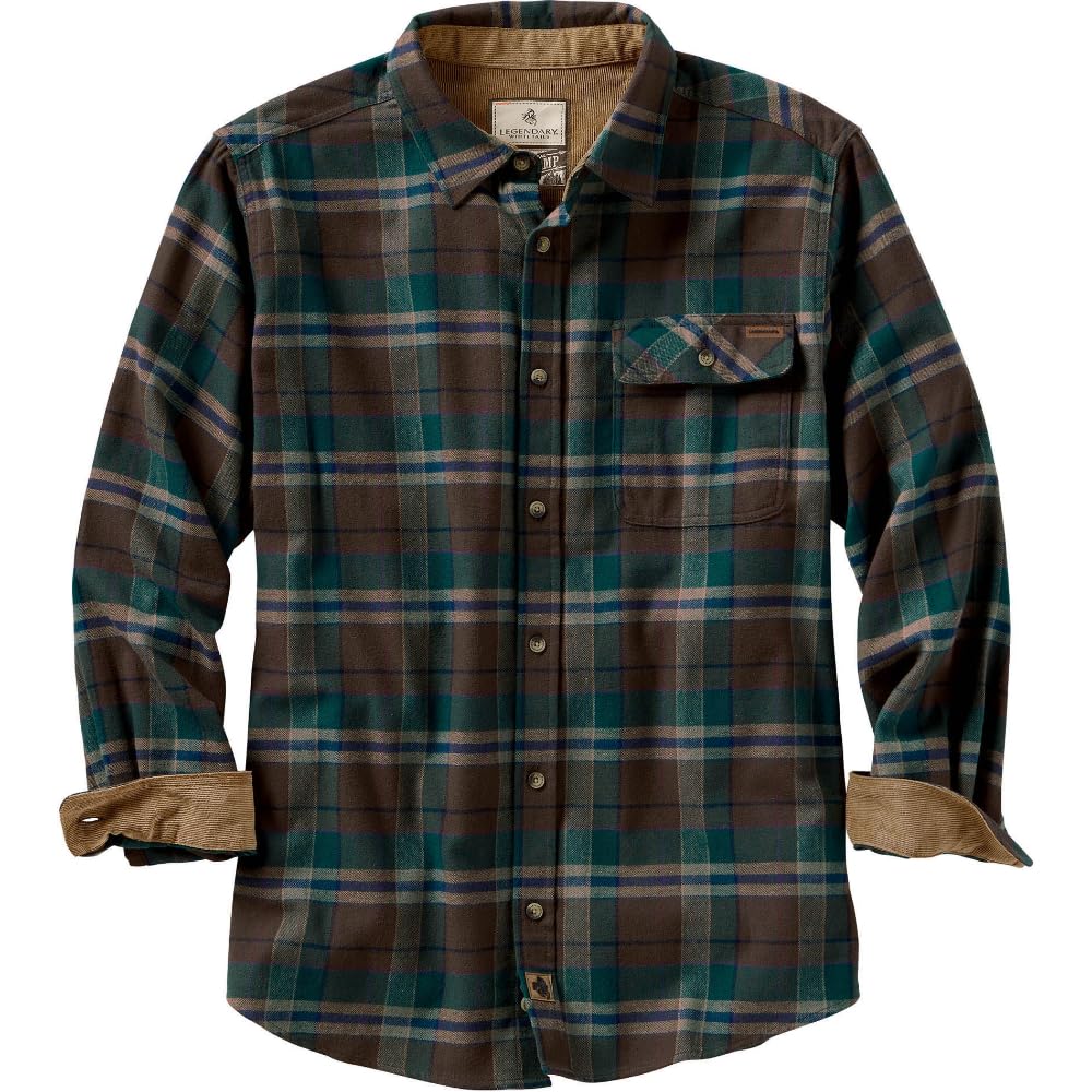 HOTLegendary Whitetails Mens Long Sleeve Button Down 100% Cotton Flannel Shirt
