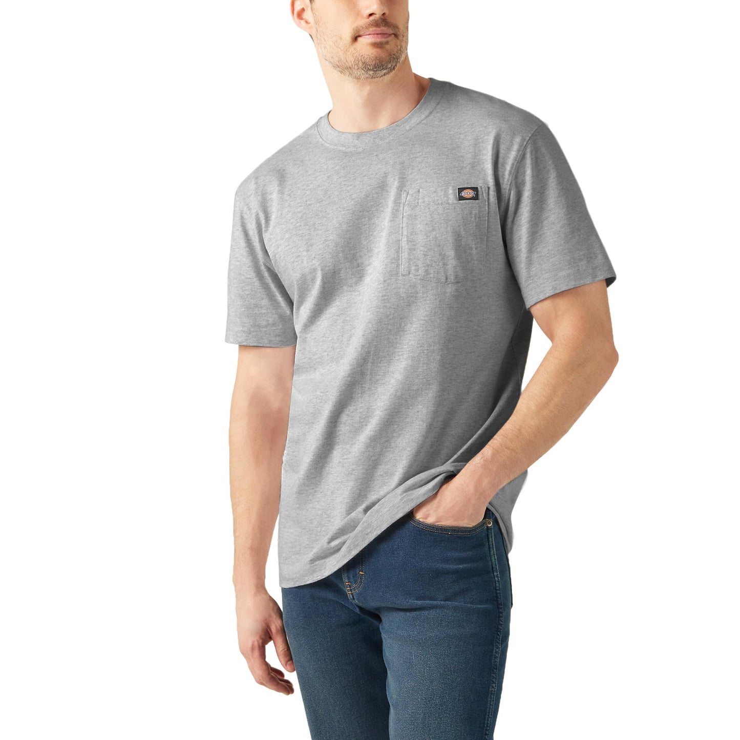 HOTDickies Men's Heavyweight Heathered Short Sleeve Pocket T-Shirt