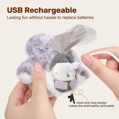 HOTPotaroma Cat Toys Flapping Bird (No Flying), Lifelike Sandpiper Chirp Tweet, Rechargeable Touch Activated Kitten Toy Interactive Cat Exercise Toys for All Breeds Cat Kicker Catnip Toys 4.0" | Lifelike Sandpiper Chirp, Touch Activated, Rechargeable Kitt