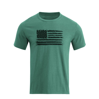 HOTH HYFOL Men's Graphic T-Shirts USA Flag Cotton Short Sleeve American Patriotic Crewneck Casual Regular Tee Shirts