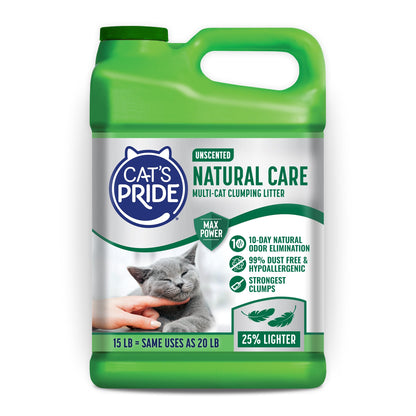 HOTCat's Pride Max Power: Total Odor Control - Up to 10 Days of Powerful Odor Control - Strong Clumping - Hypoallergenic - 99% Dust Free - Multi-Cat Litter, Unscented, 15 Pounds