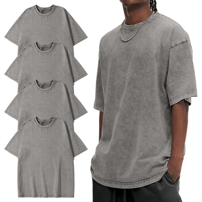 HOTEiscntd Mens Oversized T-Shirts Heavyweight Cotton Vintage Unisex Baggy Tee