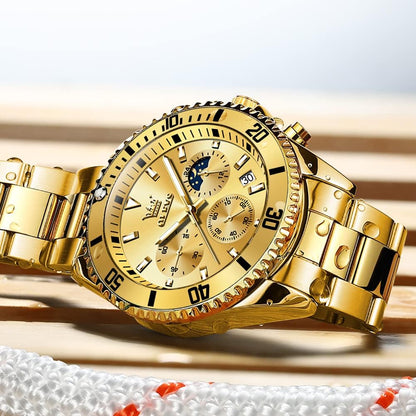 HOTOLEVS Mens Stainless Steel Watch Fashion Luxury Big Face Analog Waterproof