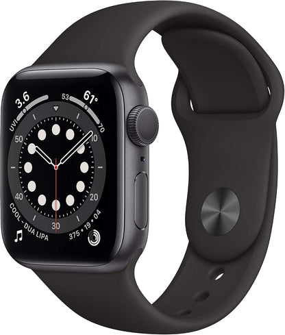 HOTApple Watch Series 6 (GPS, 40mm) - Space Gray Aluminum Case with Black Sport Band (Renewed)