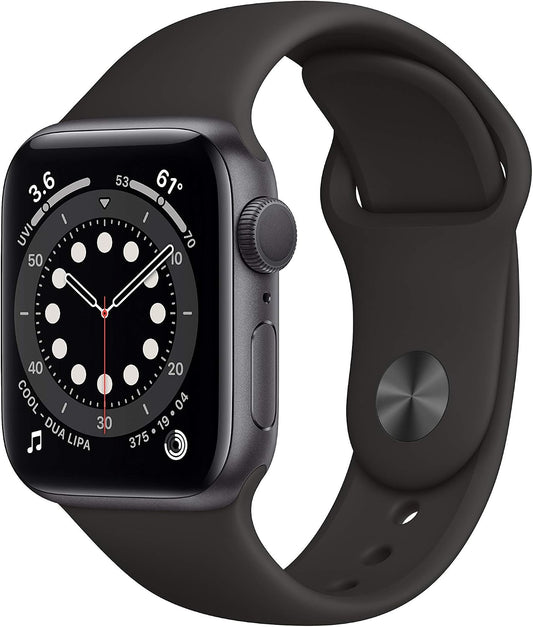 HOTApple Watch Series 6 (GPS, 40mm) - Space Gray Aluminum Case with Black Sport Band (Renewed)