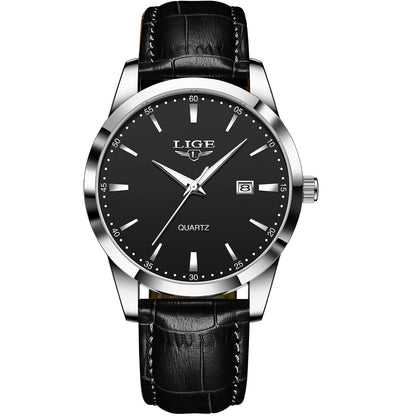 HOTLIGE Watches for Men Waterproof Analog Dress Vintage Chronograph Analog Casual Leather Stainless Steel Unique Quartz Movement Retro Luminous Elegant Men's Wrist Watch Date Display