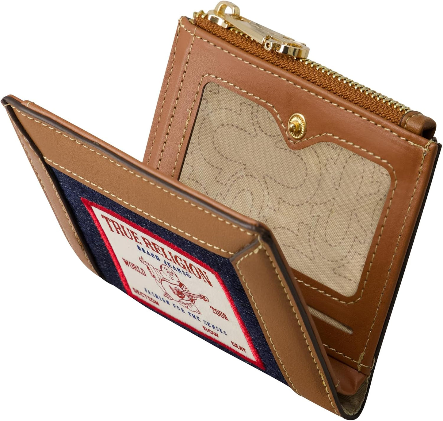 HOTTrue Religion Women's Mini Wallet, Dark Denim, One Size | Compact profile with multiple card slots for everyday carry.