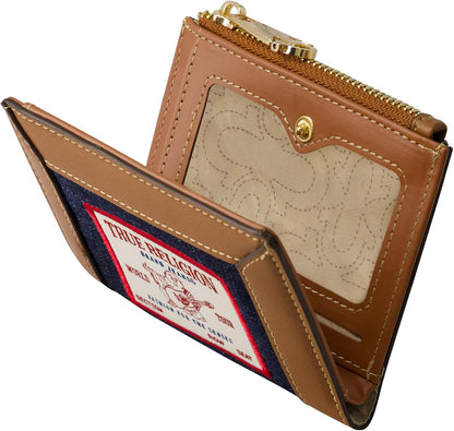 HOTTrue Religion Women's Mini Wallet, Dark Denim, One Size | Compact profile with multiple card slots for everyday carry.