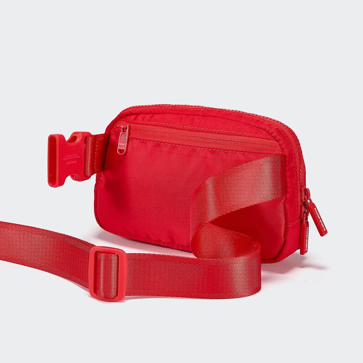 HOTPander Two Way Zipper Fanny Pack Nylon Everywhere Belt Bag for Women, Water Repellent Waist Packs, Crossbody Bags with Adjustable Strap (Red).