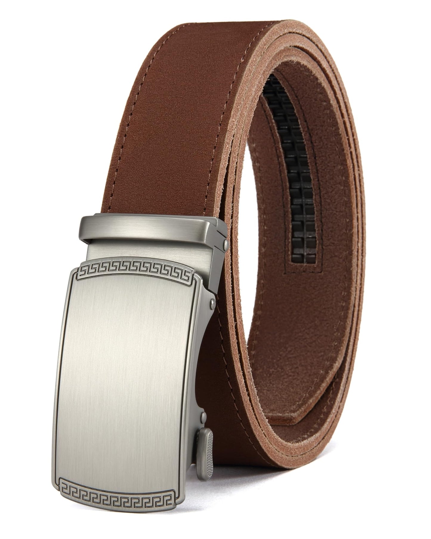 HOTCHAOREN Mens Belt Leather Ratchet Belt - Customizable Fit, Effortless Style (35mm)