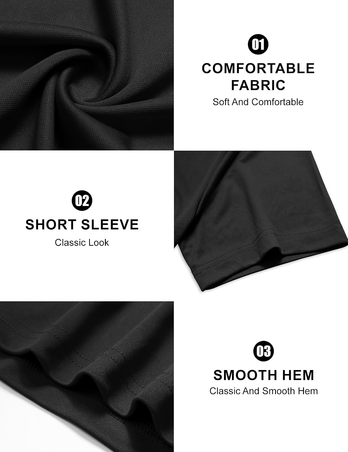 HOTHovSiyla 5 Pack Men's Henley Shirt Basic T Shirt, Moisture Wicking Breathable Button Down Short Sleeve