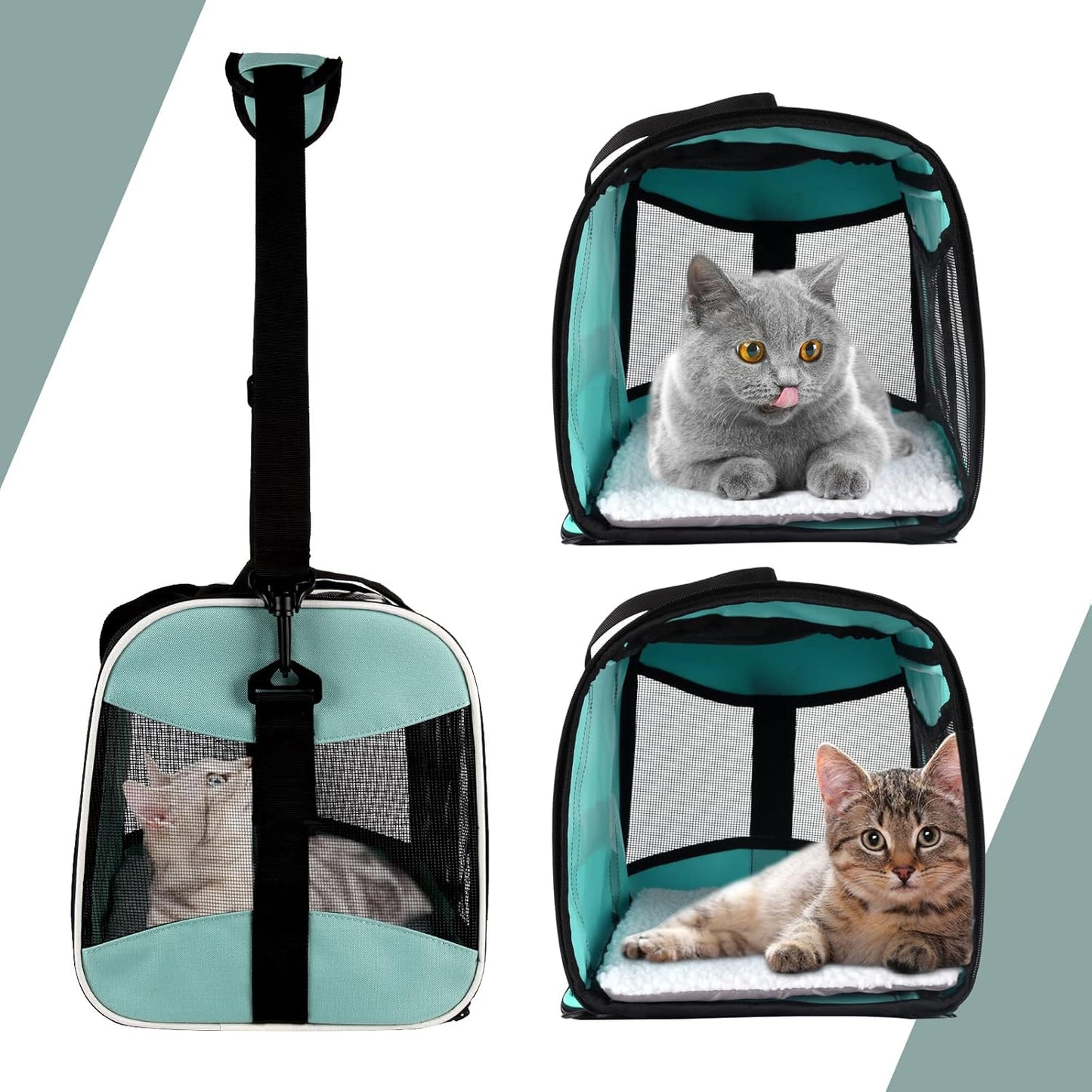 HOTCat Dog Carriers Soft-Sided Pet Carrier Large Cats for Medium Big Cat Small Dog Puppy up to 16lbs TSA Airline Approved Animal Collapsible Cat Carrier Carriers Travel Carrier Cat Bag (17x11x11)