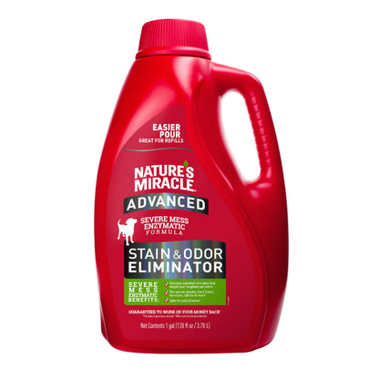 HOTNature’s Miracle Advanced Stain and Odor Eliminator Dog Spray, Fresh Scent, Severe Mess Enzymatic Formula For Tough Pet Messes, 32 oz