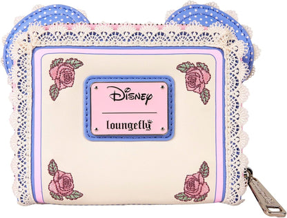 HOTLoungefly Disney Minnie Floral and Lace Ears Zip Around Wallet