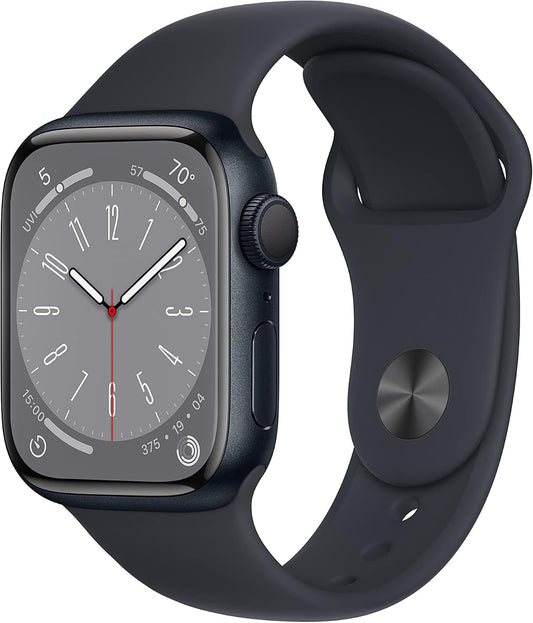 HOTApple Watch Series 8 (GPS, 41MM) - Midnight Aluminum Case with Midnight Sport Band S/M (Renewed Premium)