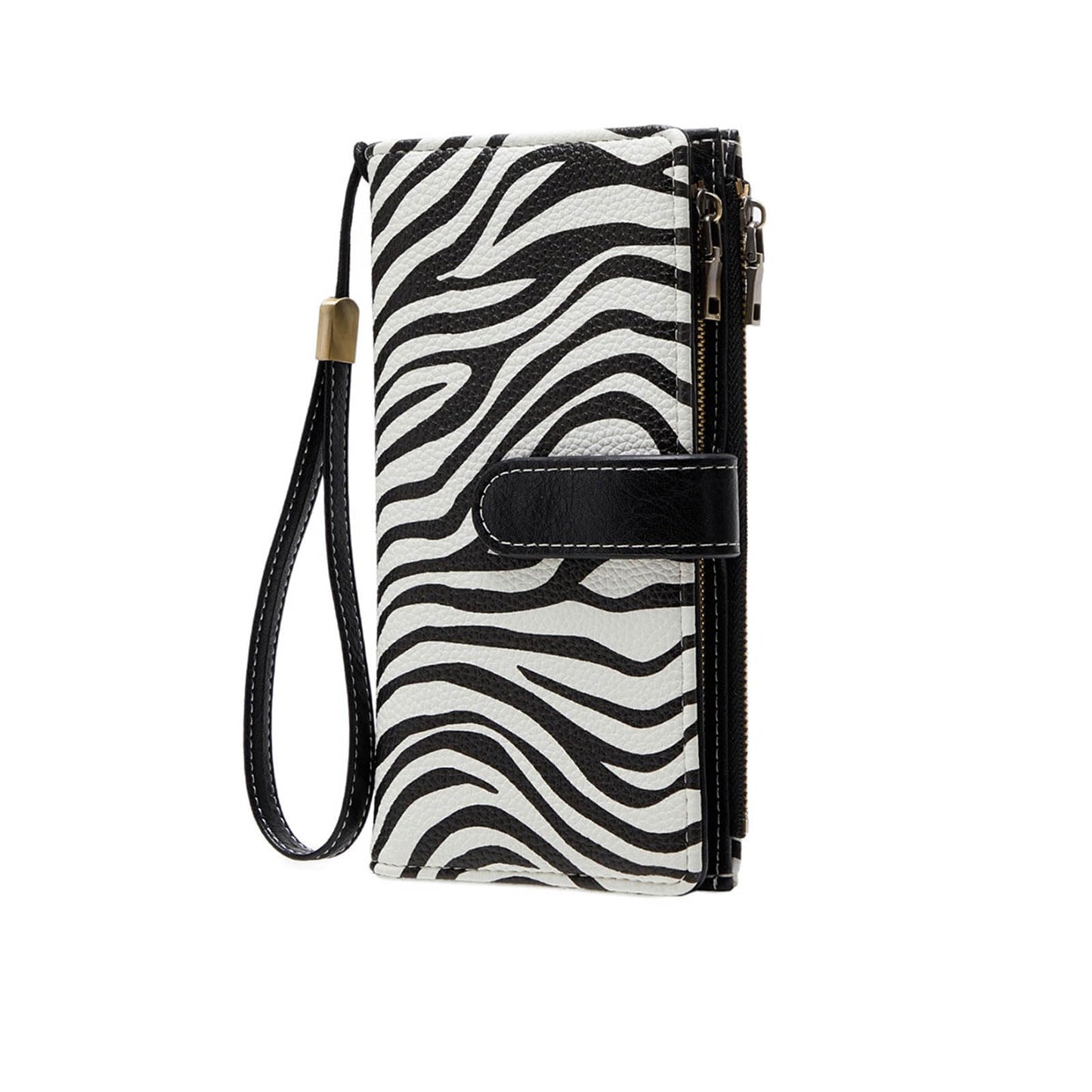 HOTRFID Blocking PU Leather Wallet for Women - Slim Bifold with 16 Card Slots & Zipper Pocket, Compact Designer Purse with Smooth Double Zipper Design