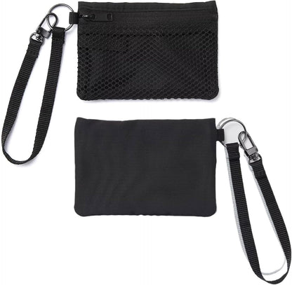 HOTJapan Compact Travel Wallet - Lanyard Keychain Card Case with Coin Pocket, Small Lightweight Toiletry Bag, Essential Passport and Credit Card Holder (Black)