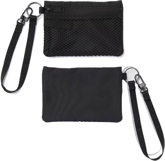 HOTJapan Compact Travel Wallet - Lanyard Keychain Card Case with Coin Pocket, Small Lightweight Toiletry Bag, Essential Passport and Credit Card Holder (Black)
