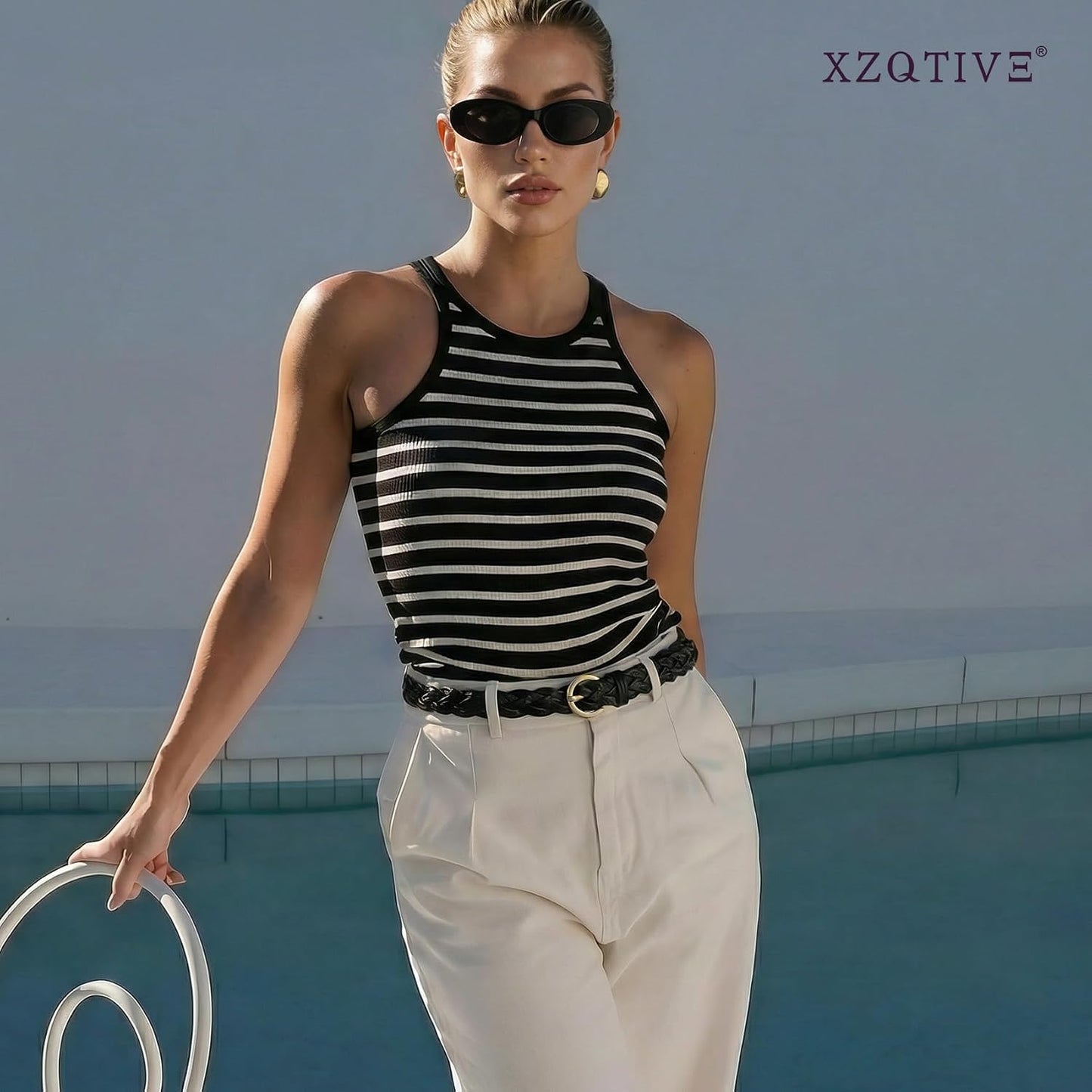 HOTXZQTIVE 2 Pieces Women's Braided Leather Belts Casual 0.9" Skinny Woven Belt for Jean Pant