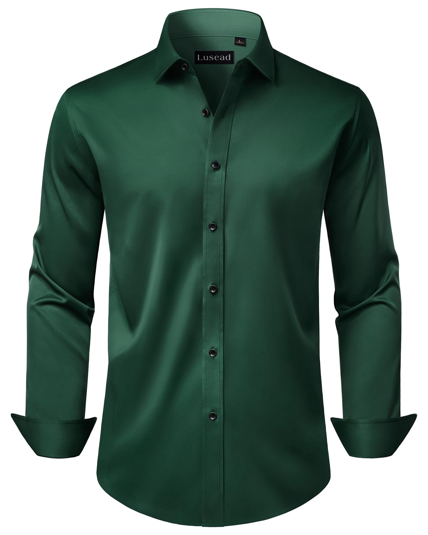 HOTMen's Dress Shirts Long Sleeve Stretch Wrinkle Free Wedding Formal Business Button Down Shirt