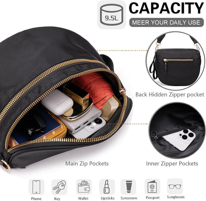 HOTPure Colour Crossbody Bum Bags for Women Spacious Checkered Cross body Bag Nylon Trendy Fanny Pack for Travel