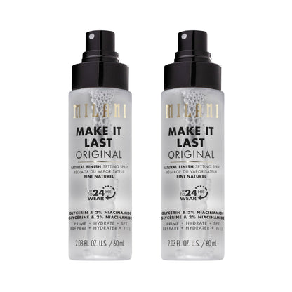 HOTMilani Setting Spray + Primer, Make It Last Original - Natural Finish with Niacinamide for Hydration, Setting Spray for Makeup and Face Primer, 3-in-1 Prime + Hydrate + Set, 2.03 Fl. Oz