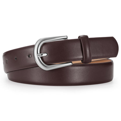 HOTJASGOOD Leather Belt Women Belts for Jean Pants with Gold Buckle Fashion Ladies Waist Belt