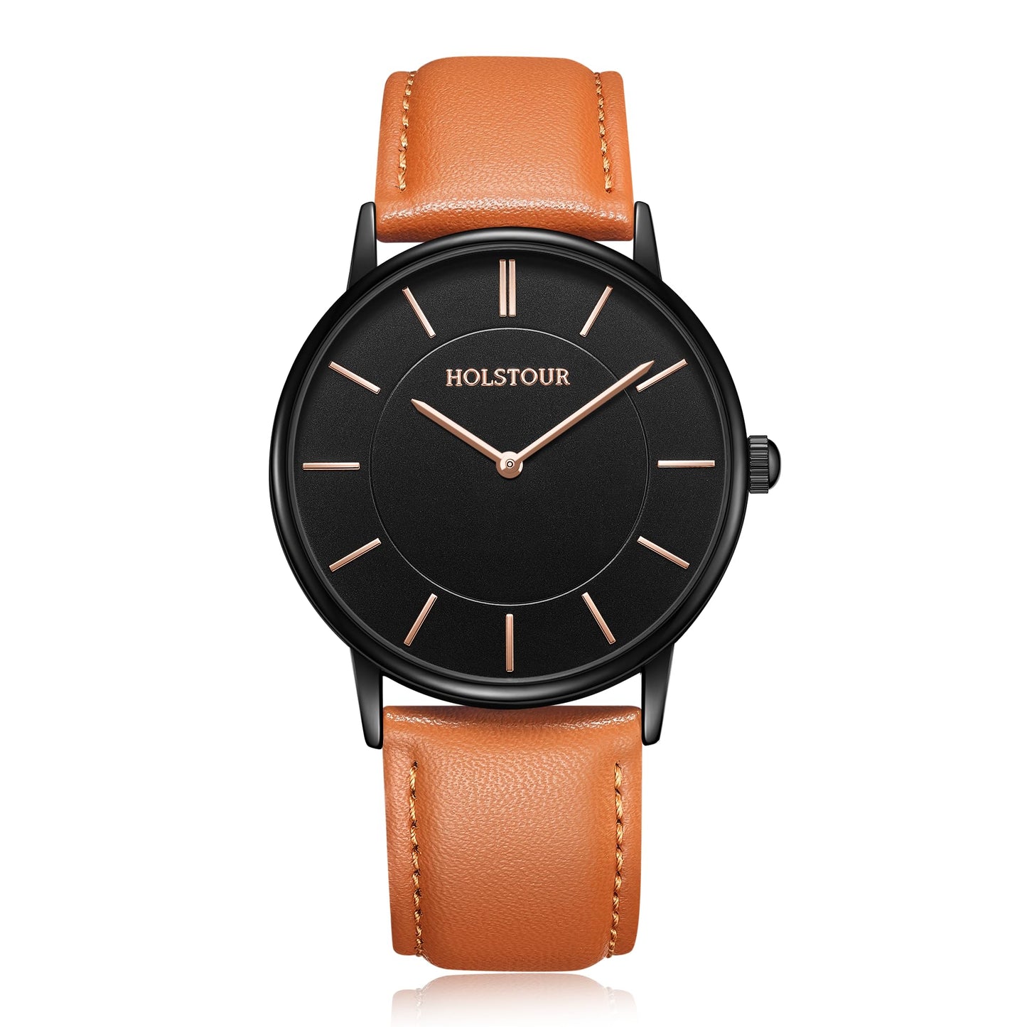 HOTHOLSTOUR Watches for Men Minimalist Business Style Analog Quartz Watch | Leather Strap,Waterproof,Exquisite gifts perfect for men, boyfriends, husbands, and fathers