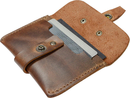HOTHide & Drink, Leather Card Holder - Minimalist Front Pocket Wallet, Handmade :: Bourbon Brown