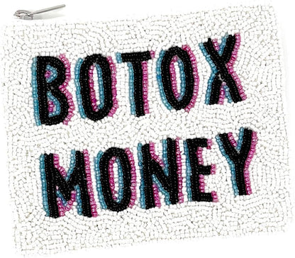 HOTWhite Beaded Coin Purse, Beaded Coin Pouch, Small Wallets for Her, Birthday Gifts, Cute Pouch Purse