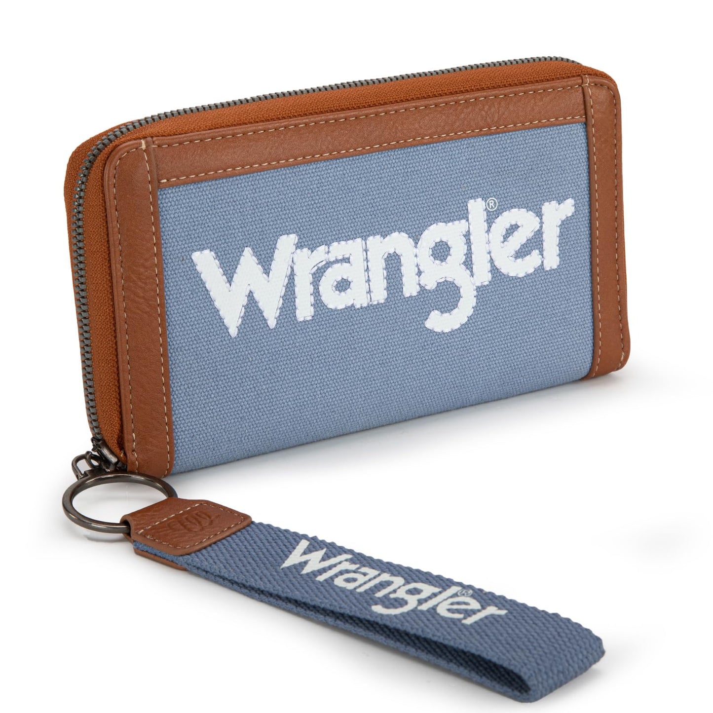 HOTMontana West X Wrangler Wristlet Wallets for Women Classic Retro Wallet Purse Bifold Credit Card Wallets for Women Oversized Logo Clutch Wristlet