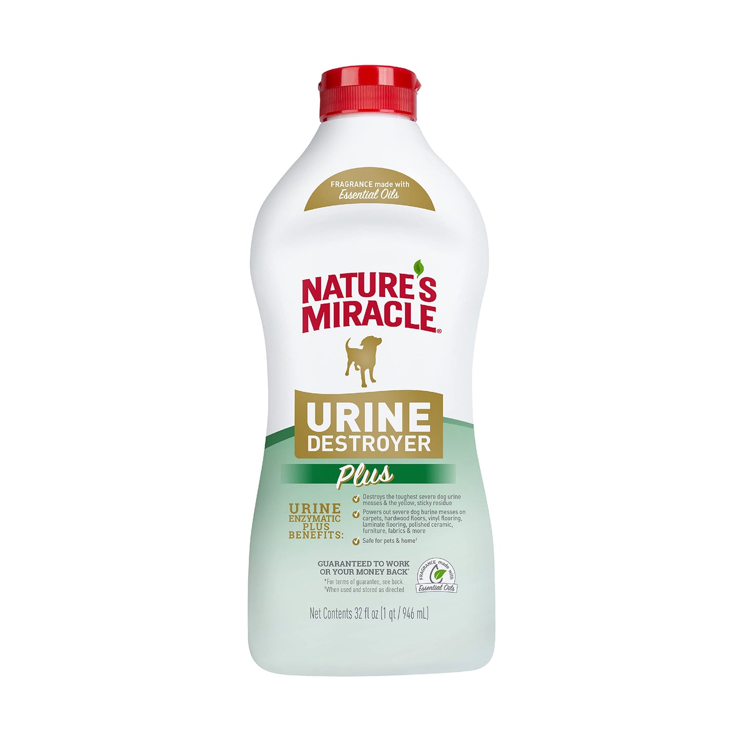 HOTNature's Miracle Urine Destroyer Plus for Dogs, Enzymatic Formula for Severe Dog Urine Stains, 32 oz