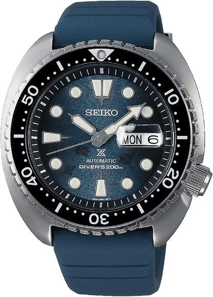 HOTSEIKO Automatic Watch for Men - Prospex Automatic Diver - Patterned Dial | Day/date, Rotating Bezel, 200m Water-Resistant, Lumibrite Hands and Markers, Manual Wind, 41-Hour Reserve
