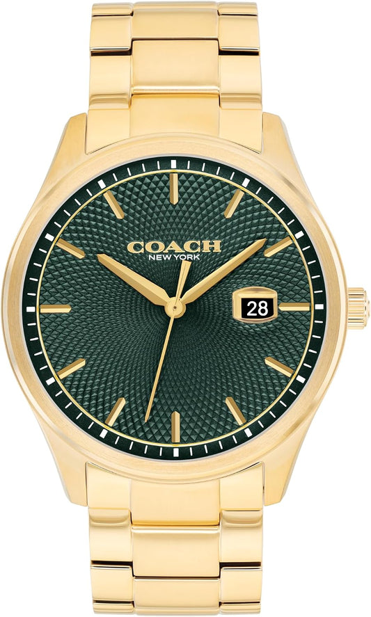 HOTCOACH Men's Oliver 3H Quartz Watch, 41mm Case Size, Stainless Steel Bracelet, Date Display, Classic for Every Day - Gift for Him